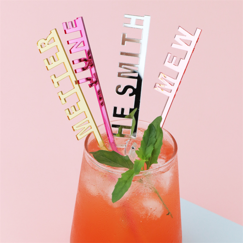 Cocktail Recipe Book - 50 قطعة شخصية اسم عصي مزج