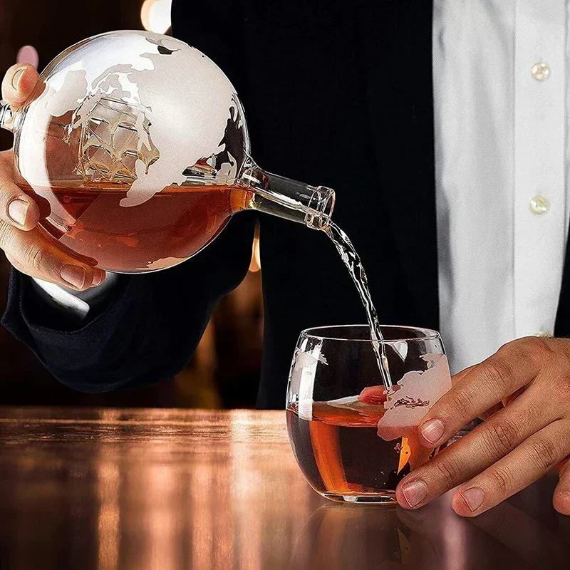 Decanter Globe Set - مجموعة إبريق ويسكي إبداعية على شكل