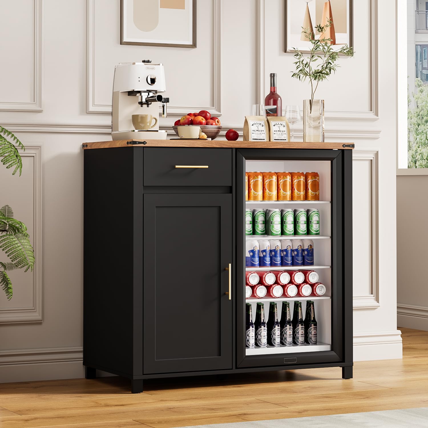 خزانة بار قهوة بطول 39 بوصة مع - مراجعة Home Bar And Fridge وسعره