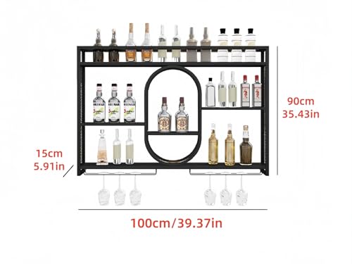 رف نبيذ معدني معلق على الحائط  - مراجعة Home Bar Shelves وسعره