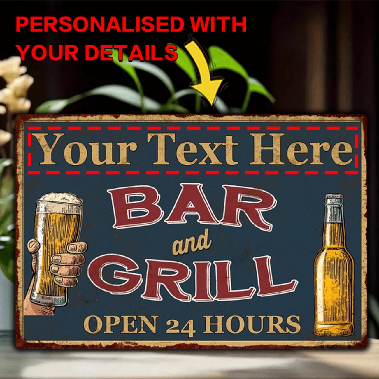 لافتة معدنية من الألومنيوم قاب - مراجعة Home Bar Signs وسعره